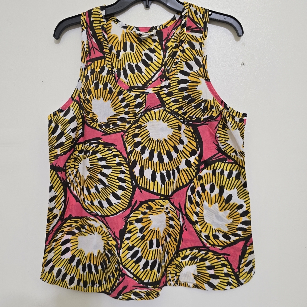 J. Crew Vibrant Pink and Yellow Tank Top